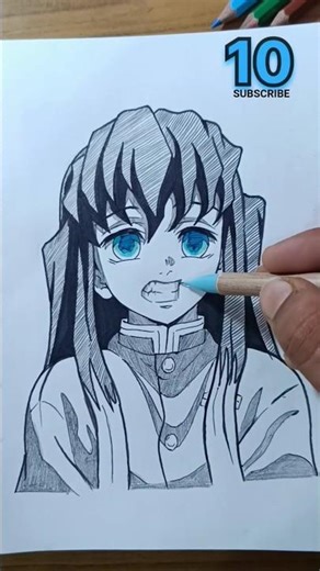 Muichiro drawing :SUBSCRIBE 👆#muichirotokito #demonslayer #drawing #ytshorts #fypシ