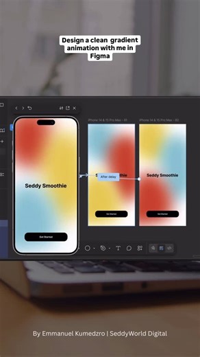 SeddyWorld | Design & Digital Skills | Today I created a clean gradient animation in Figma to show how color and motion can make interfaces feel more alive. Subtle animation like... | Instagram