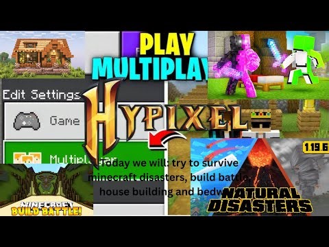 MEGA MANSION Build + EPIC Hypixel Games! (Disaster Survival, BedWars & Build Battle!)