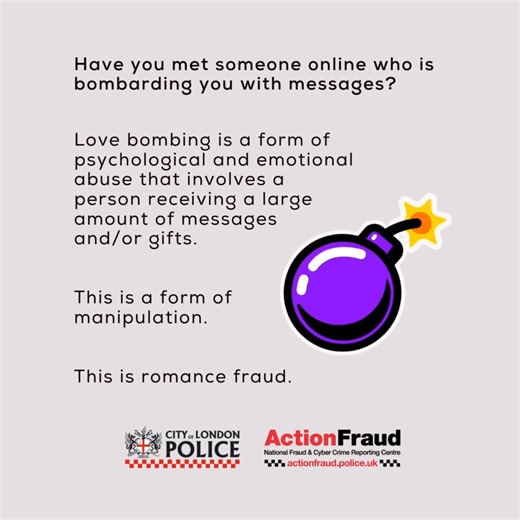 5K views · 18 reactions | Swept off your feet by someone new and getting showered with messages and gifts? It might be romance fraud. Be wary of any new connections you've made online and always seek the advice of friends or family. #Romancefraud | City of London Police | Facebook