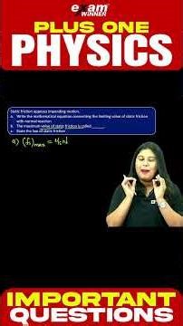 Important Questions | Physics | Plus One