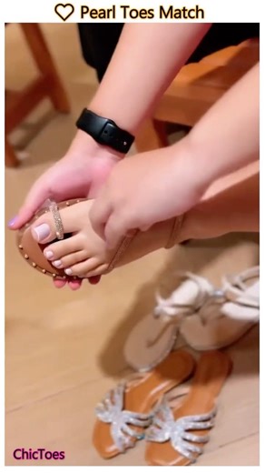 Pearl Toes & Slippers 🤍 Perfect Match Vibes #feetsoles #chictoes #pinksoles #beautifulfeet