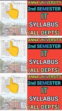 Information Technology Engineering (2nd Semester) Syllabus #it #annauniversity #2ndsemester #r2025