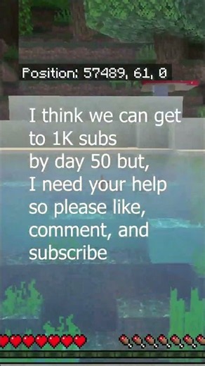 Walking 100 blocks Per One Subscriber Day: 43🚶‍➡️🚶‍➡️🚶‍➡️ #minecraft #walking #challenge