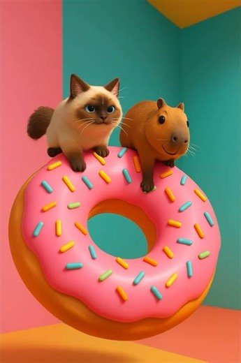 Infinite Donut Slide Loop 🍩 #Loop #Cute 無限ドーナツ滑り台