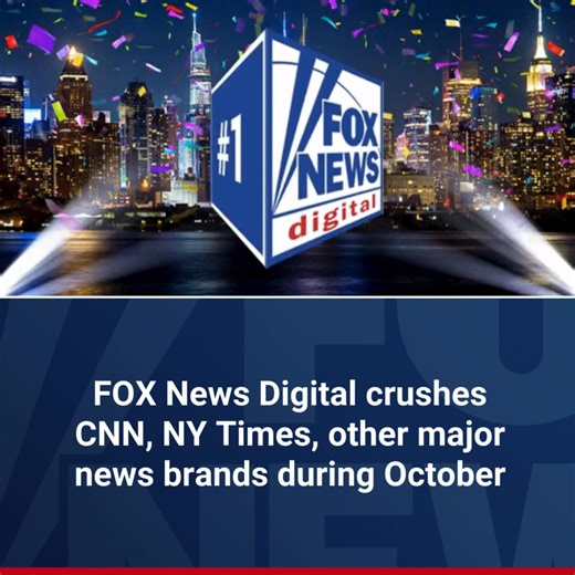 627K views · 10K reactions | DIGITAL DOMINATION: FOX News Digital finished October as the No. 1 news brand in the key measurements of multiplatform views and minutes, according to Comscore. https://trib.al/DVd5kjA | Fox News | Facebook