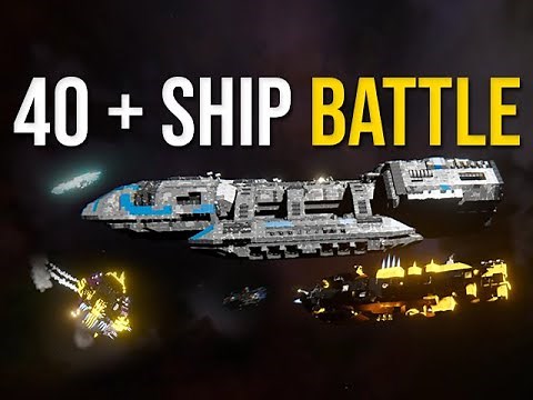 Space Engineers - Massive 40 Ship Fleet Battle