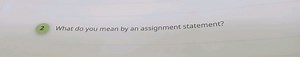 2 What do you mean by an assignment statement?... | Filo