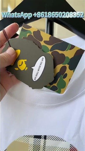 A B-athing Ape BAPE Check By Bathing Ape White Tee Brand #ABathingApe