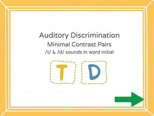 Auditory Discrimination /t/ and /d/ minimal pairs