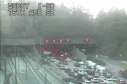 CLEARED 10:51 p.m.: All WB lanes of I-90 have reopened after an earlier crash just west of the Mercer Island Tunnel. ———- HEADS UP 🚨 All WB I-90 lanes are blocked near the Mercer Island tunnel due to a collision. State Patrol, IRT and other emergency responders are on scene, but traffic is not moving right now. No estimate when lanes will reopen. Please use alternate routes. | WSDOT