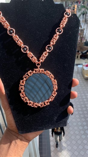 Obsidian Mirror Beaded Byzantine - Etsy