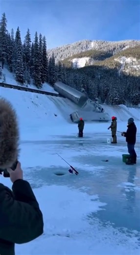Two Semis Collide on Icy Descent — Both Slide Off Toward a Frozen Lake 😱❄️ #automobile #snow #funny