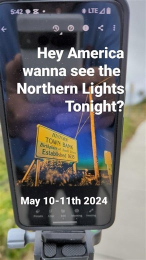 Hey everyone I'm Kevin from Cape May Astro. I share three telescopes with my Street Corner Astronomy Pop-up Experiences in Cape May NJ. I shot the Northern Lights from Town Bank NJ back on September 19 at 12:30 am with my Google Pixel 7 Pro. Tonight will be one the best opportunities for America mid latitudes to witness this beautiful natural phenomena. They are predicting the Aurora Borealis to be very active this weekend but the time is very important. I use an app called Astrospheric, it will