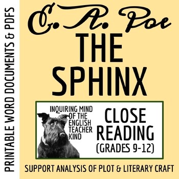 "The Sphinx" by Edgar Allan Poe Close Reading Analysis Worksheet | American Lit