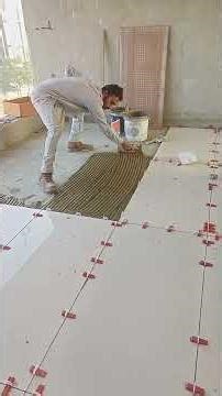 large format tile install #diy #largeformattile #constructionlife #concrete MASTER 24X48 D 35