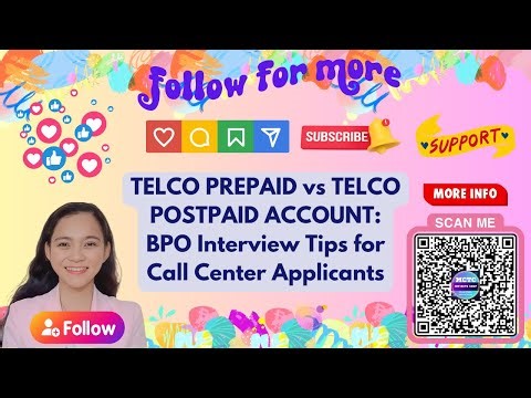 TELCO PREPAID vs TELCO POSTPAID ACCOUNT | BPO Interview Tips for Call Center Applicants