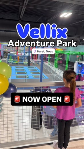Vellix Adventure Park in 📍Hurst is NOW OPEN! From trampolines and climbing zones to next-level VR attractions, there’s excitement around every corner. Perfect for birthday parties, family outings, or spontaneous play days — there’s endless fun waiting for everyone! Designed for all ages, Vellix combines active play with cutting-edge technology for an unforgettable experience that keeps everyone moving, laughing, and creating memories together. Make this one of your new go-to destinations for ye