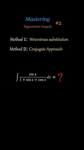 Weierstrass vs. Conjugate Method: Trigonometric Integrals