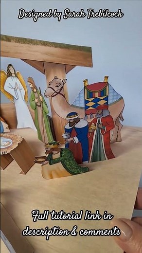TUTORIAL how to make my Nativity Scene pop up card Print cut make NO DIES #craft #christmas #popup