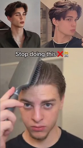 AzharFuego on Instagram: "Middle part tutorial ✨ @looksmax_ai #reel #glowup #fashion #mewing #looksmaxxing #jawline #haircut #hairstyle #haircare #usa #usaaudience"