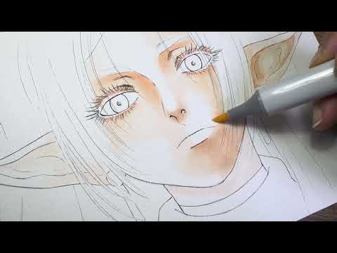 Drawing Frieren | Anime Art with Copic Markers☘️✨