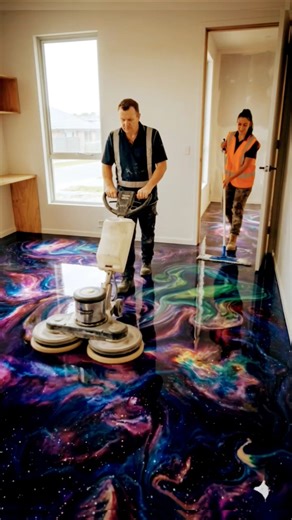 😱 Empty Room to Galaxy Floor Transformation ✨ Kids Dream Room #shortfeed #transformation