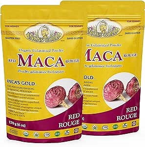 Inca's Gold Organic Red Maca Gelatinized Powder 12 oz (340g) Combo Pack (Pack of 2)