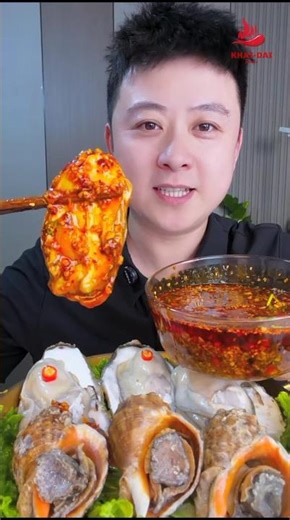 china people eating mukbang.Part:01🦪🥙.spicy oyster curry.By khai-dai party. #mukbang #chinesefood
