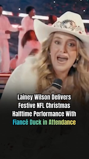 22K views · 28 reactions | Lainey Wilson lit up the NFL Christmas halftime show with a festive, high-energy performance, made even more special by the presence of her fiancé, Duck Hodges.❤️❤️ Blending holiday spirit with signature country charm, Wilson delivered a crowd-pleasing set that felt both celebratory and personal. Sharing the moment with Hodges added warmth, turning the halftime appearance into a memorable Christmas highlight. | Light Up The Spirit | Facebook