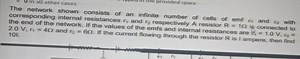 The network shown consists of an infinite number of cells of em... | Filo