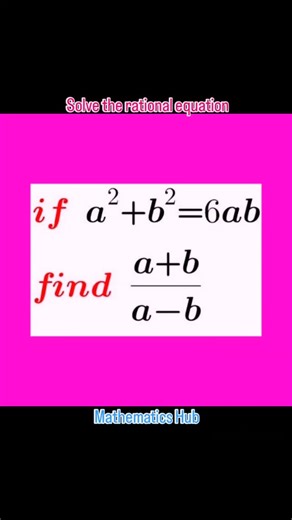 Mathematics Hub on Instagram: "Solve the rational equation #rationalequation #viralreels #viral #maths #solve #simplify"