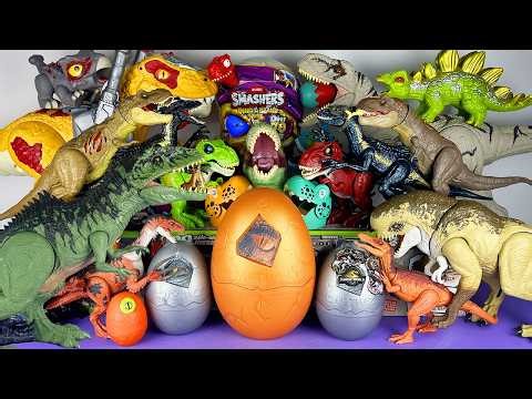 Jurassic World Unboxing Review Asmr Colorful Dinosaur T-rex Giga D-rex Super Colossal Captivz Eggs
