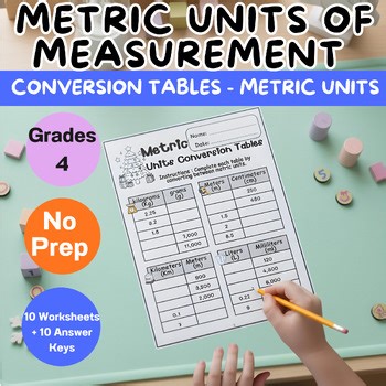 Measurement Conversion Tables | Metric Units Conversion Tables Worksheets | Gr.4