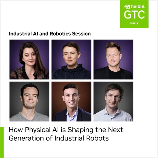 Just how important is #physicalAI to the future of industrial #robotics? 🤖 ➡️https://nvda.ws/45GGRLU Join this #GTCParis session at #VivaTech to hear industry leaders discuss how physical AI is making robots more intuitive and effective across industries, driving the next frontier of industrial transformation. 🏭 👂Hear from: ABB | Eduardo De Robbio KION Group | Yan Rudall NEURA Robotics | David Reger Universal Robots | Anders Billesø Beck Wandelbots | Christian Piechnick NVIDIA | Madison Huang