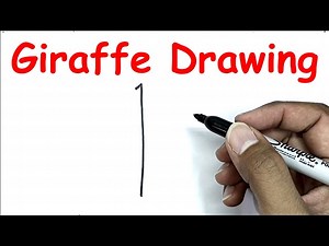 How To Draw A Giraffe Easy And Cute With Number 1 | Drawing With Number - Videos For Kids
