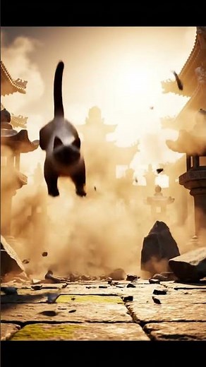 giant persian cat crushes city square chasing a mouse 💥 #funnycat #shorts