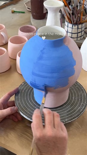 12K views · 12 reactions | Cobalt glaze in all its glory  Custom piece coming together nicely. | JS Ceramics | Facebook