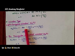 DSP | FIR filter design |Types of Windows