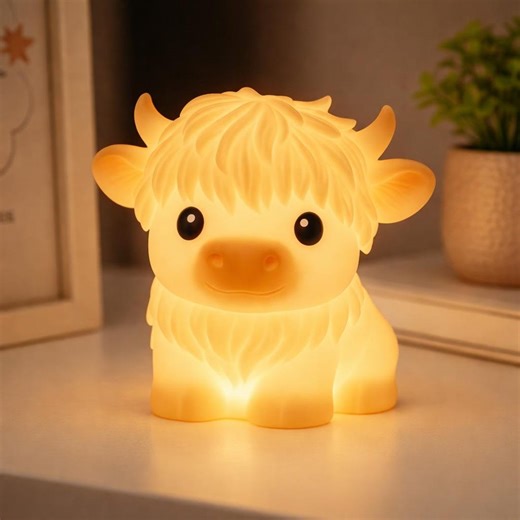 Highland Cow Silicone Squishy LED Night Light, Adorable Soft Lamp Gift for Kids - Etsy Canada