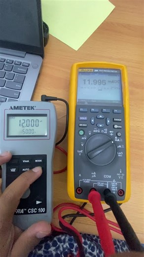 Function test loop calibrator ametej CSC100G using reading measure fluke 289. #shorts #shortvideo