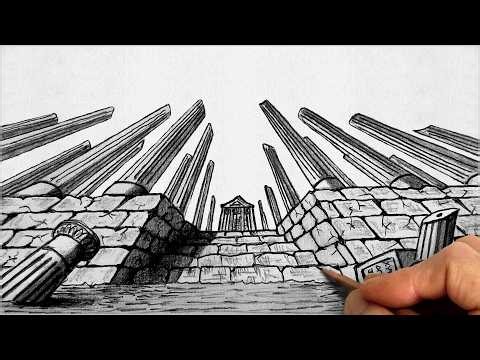 Draw Amazing Ancient Ruins in Two Point Perspective (Full Beginner Guide!)