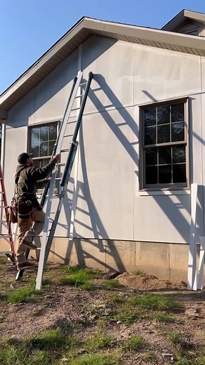 PVC battens over the James Hardie fiber cement panels. These covered the joints in the panels and were spaced 16” OC. They got screwed and plugged. Then everything was caulked in and painted. It’s held up really well so far. The really long lengths of PVC are prone to expansion/contraction with the weather. But it’ll last forever. #siding #boardandbatten #jameshardie #exterior | Justin Metzler