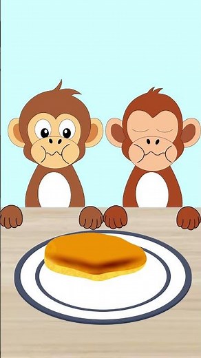 Monkey Brothers | Sharing Is Caring | ASMR Mukbang Animation | AZD Animation #shorts #mukbang