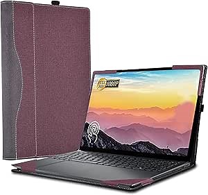 2023 Laptop Enclosure Cover for Dell Inspiron 15 3000/3530/3520/3510/3510/3515/3511 and Vostro 15" Laptop Cover Computer Drop Protection PU Leather case (Wine red)