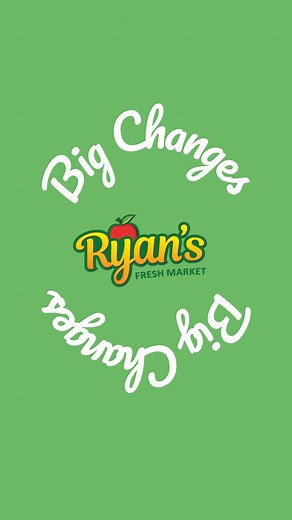 81 reactions · 4 comments | Big Changes Are Here at Ryan’s Fresh Market!  We’re making upgrades to bring you speed, ease, and unbeatable freshness every day — and you might notice a little change in layout today as we get things moving! #RyansFreshMarket #FreshFasterBetter #NewLookSameHeart | Ryan's Fresh Market | Facebook