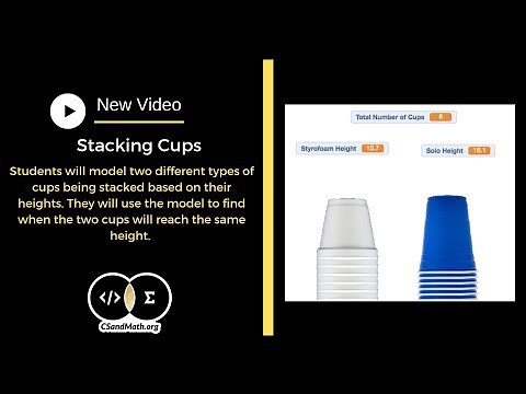Stacking Cups. Linear Equations Scratch Program.