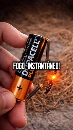 Sobrevivência Extrema: Como Fazer Fogo com uma Pilha e Fio em Segundos!