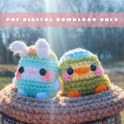 Easter Friends Crochet Pattern | Egg Chicken Amigurumi (PDF Pattern) - Etsy