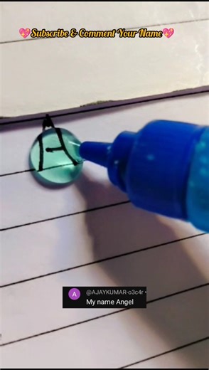 Bubble Calligraphy Writing💭Tag to Angel❤️#art #name #letter #smileycrafter #ytshorts #shorts #yt